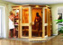 Karibu Sauna Emilia1 Eckeinstieg 8kW Ofen mit Kranz