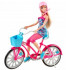 Mattel Barbie Puppe & Fahrrad Y7055